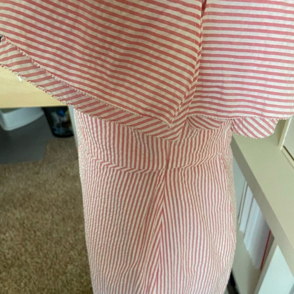 J.Crew One-Shoulder Ruffle Seersucker Dress – Size 4 - Picture 4 of 7